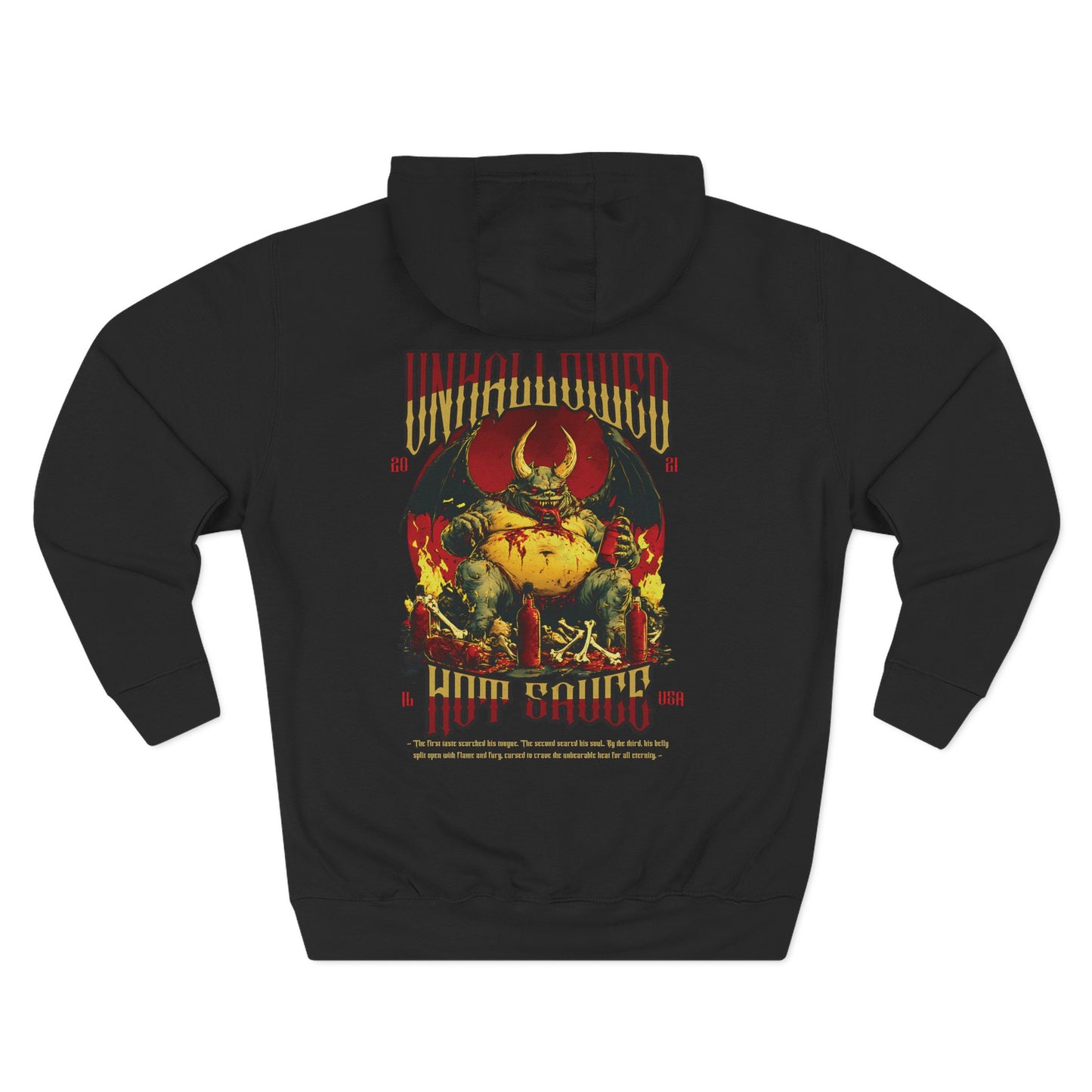 Unhallowed Hot Sauce Glutton Three-Panel Fleece Hoodie